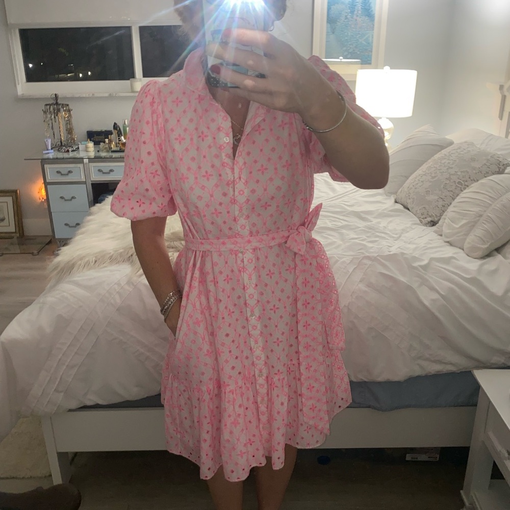 Lilly Pulitzer Pink Floral Midi Dress